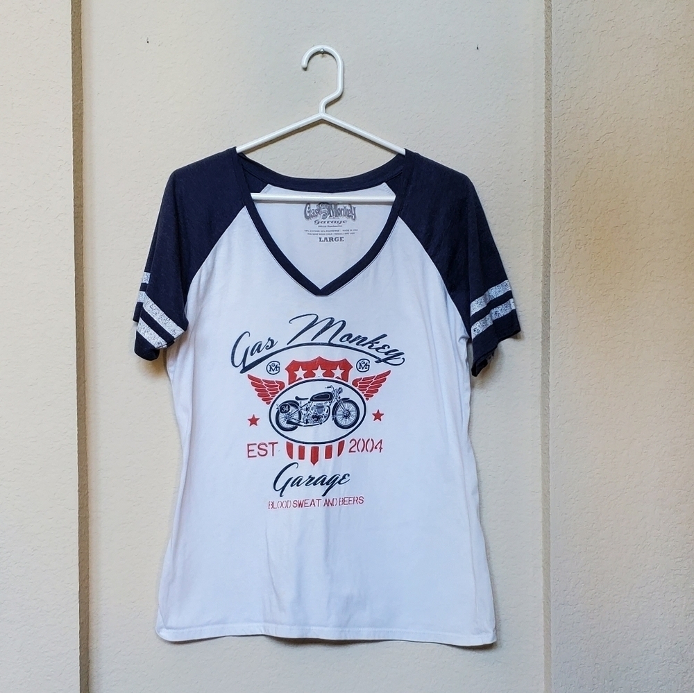 Gas Monkey S/S V Neck tee.  Size L